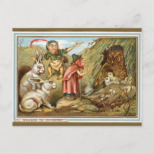 Julinbjudan till Elves och Bunnies Helg Vykort