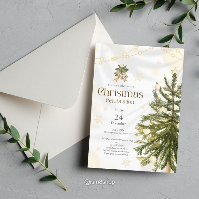 Julinbjudan till Firande i i Rustic & Elegant Inbjudningar (Skapare uppladdad)