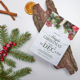 Julinbjudan till Gräs Cones & Snöflingor Inbjudningar