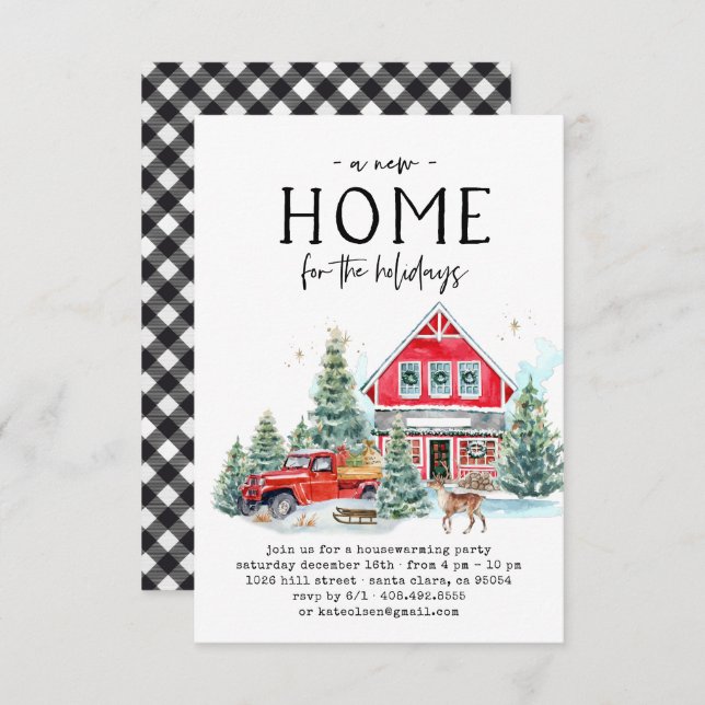 Julinbjudan till House Party-partiet Inbjudningar (Fram/baksida)