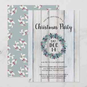 Julinbjudan till Julfesten Rustic Land Inbjudningar