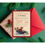 Julinbjudan till jultomten, Helgdag Inbjudningar<br><div class="desc">Alla kärlek Secret Santa! Inbjudan dina vänner firar helgdagarna med den här vackra designen som har en vintage Tomten i hans "getubil".</div>