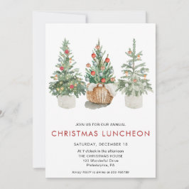 Julinbjudan till Luncheon Gräs träd Helgdag Inbjudningar