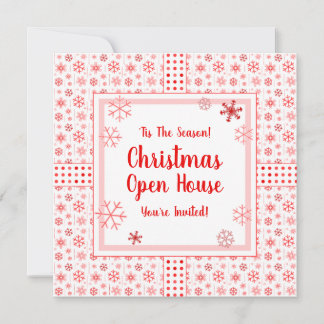 Julinbjudan till Open House Red Snowflake Inbjudningar
