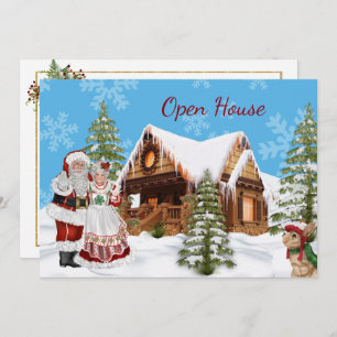 Julinbjudan till öppet hus med Jultomten Inbjudningar