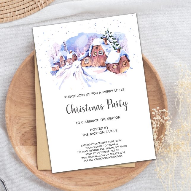 Julinbjudan till Snö House Inbjudningar (Snow House Christmas Invitations)