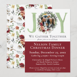 Julinbjudan till sommarmiddag i sydlig Blommigt Kort