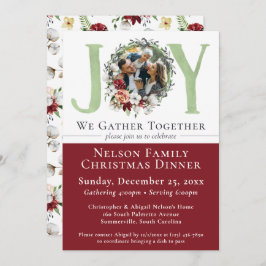 Julinbjudan till sommarmiddag i sydlig Blommigt Kort