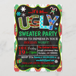 Julinbjudan till Ugly Sweater Party Inbjudningar