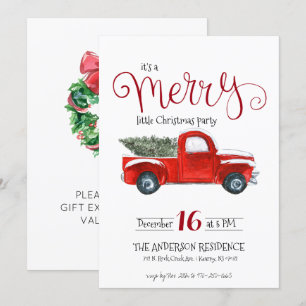 Julinbjudan till vintage Red Lastbil Inbjudningar