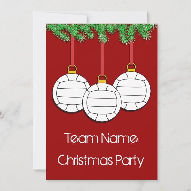 Julinbjudningar för volleyboll inbjudningar (Framsida)