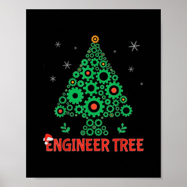 Julingenjörskonsten Ingenjör Träd Poster (Framsidan)