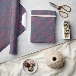 Julinskning Papper med Festive Script Presentpapper