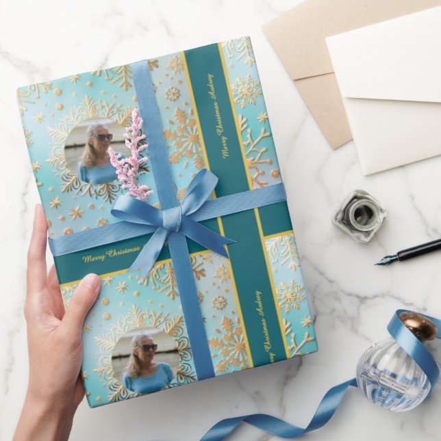 Julinskning Papper med foto och text Presentpapper (Gifting)