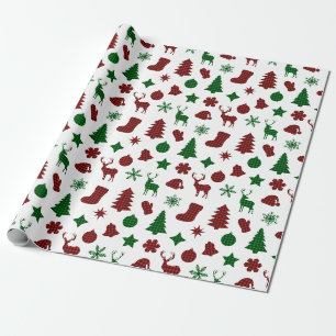 Julinskning Pappra Julafton Träd Stocking Play Presentpapper