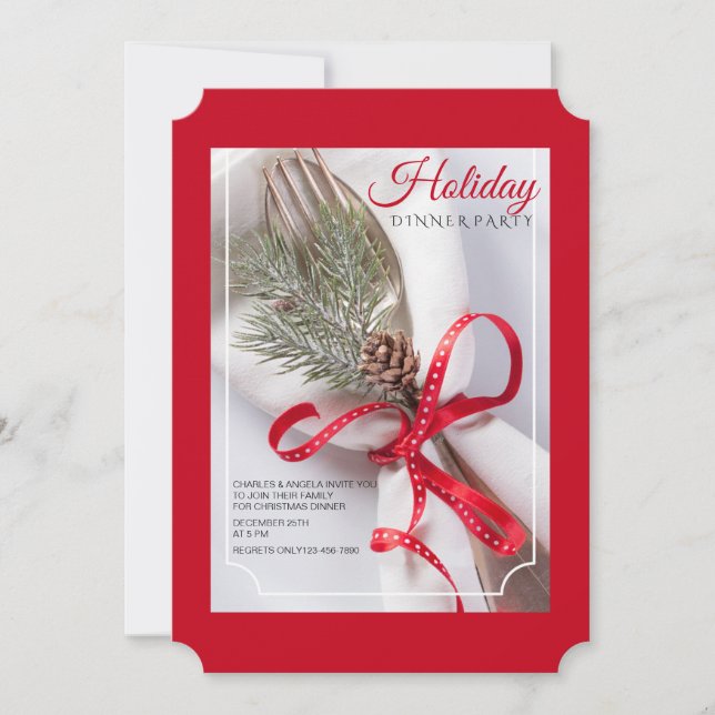 Julinställning Inbjudan till Middagsfest (Framsida)