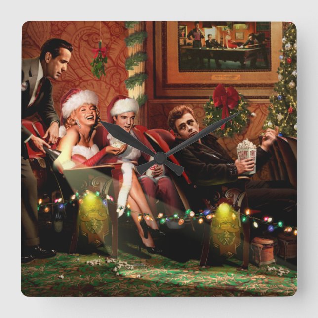 JulInterlude Fyrkantig Klocka (Framsida)