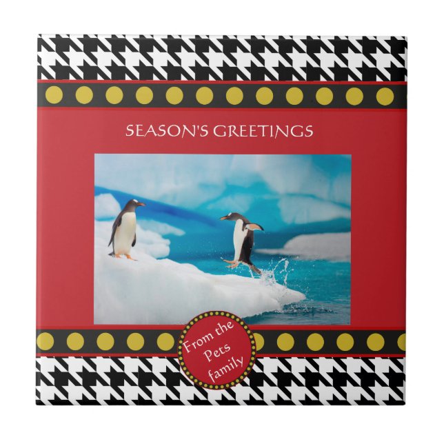 Julintervall Dogtooth, Houndstooth Kakelplatta (Framsidan)