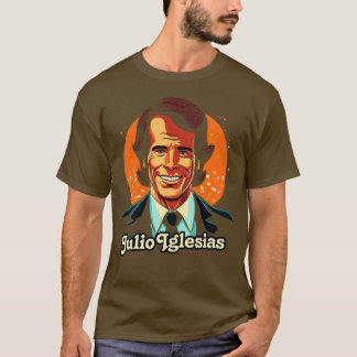 Julio Iglesias Retro Stil Fläkt Design T Shirt