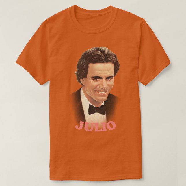 Julio Iglesias Retro Stil Fläkt Design T Shirt (Design framsida)