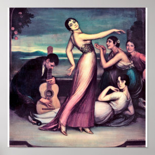 Julio Romero de Torres - Flamenco Sång och Dances Poster