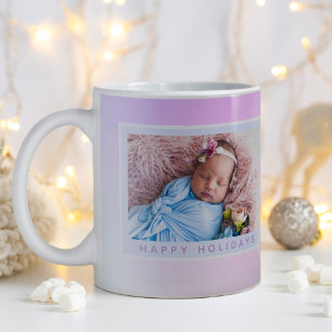 Juliridescent Pastel Photo Lycklig Helgdag Kaffemugg