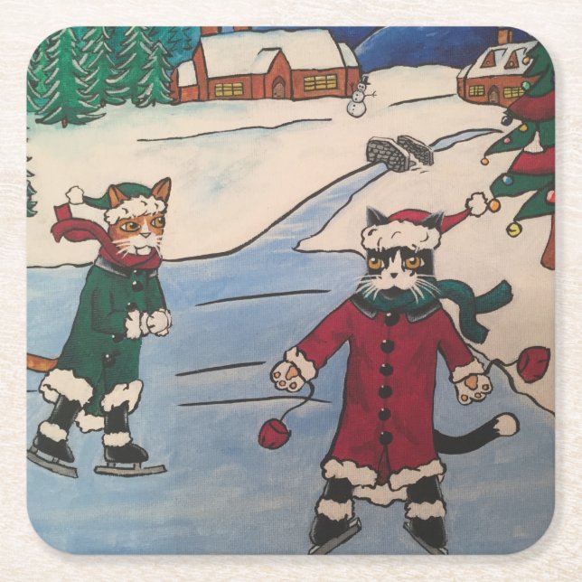 Julis Skating Underlägg Papper Kvadrat (Framsidan)