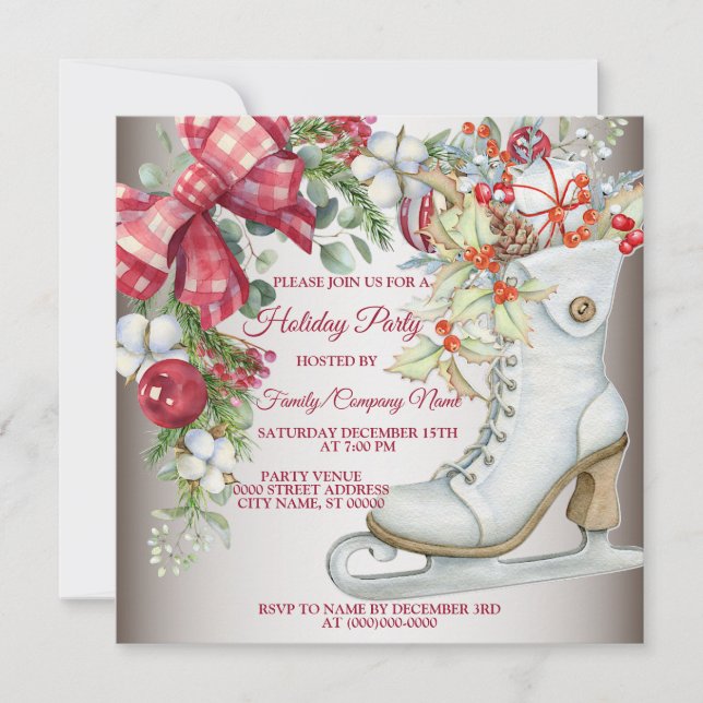 Julis Skatter Helgdagar Party Inbjudningar (Framsida)