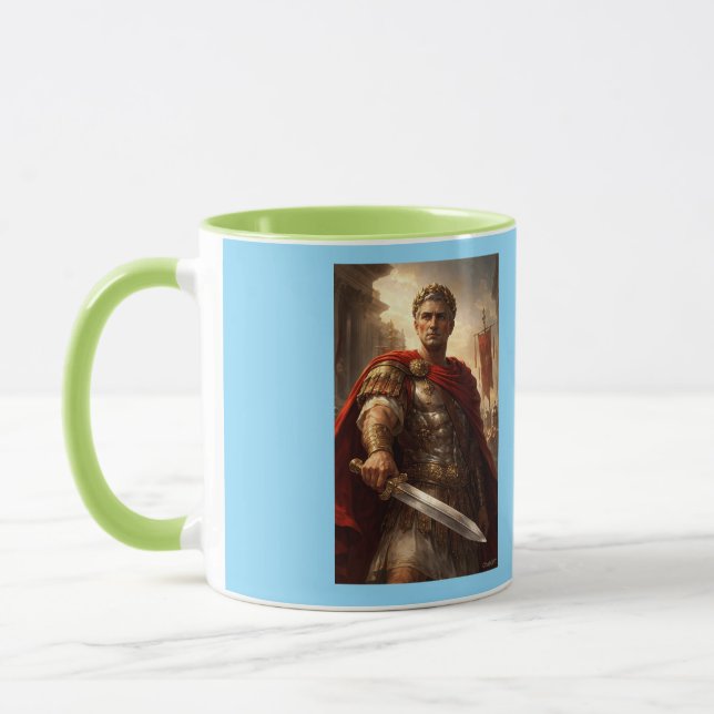 Julius Caesar grön och azurblå Mugg (Vänster)