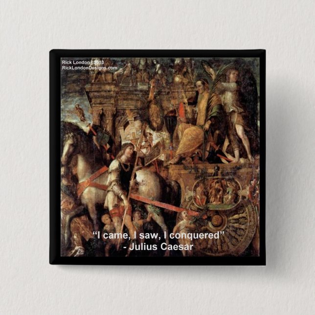 Julius Caesar "Jag erövrade" offertgåvor och kontr Knapp (Framsida)