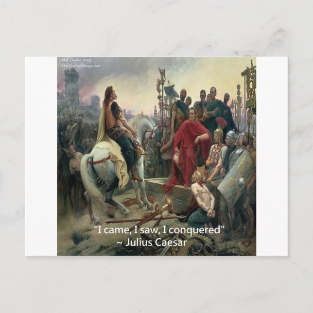 Julius Caesar Jag kom Jag såg Jag erövrade Vykort (Framsida)