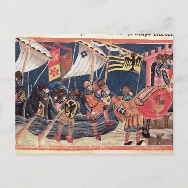 Julius Caesar landar i England Vykort (Framsida)