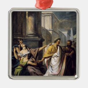 Julius Caesar på hans långt till senaten Julgransprydnad Metall