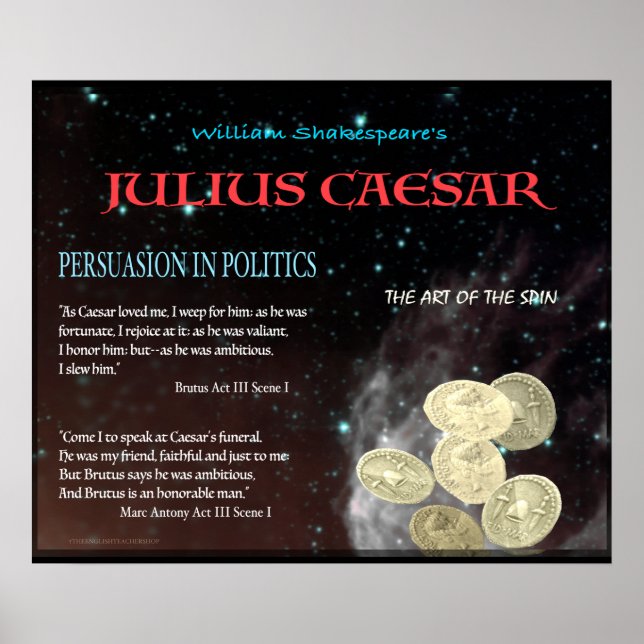 Julius Caesar Persuasion i Politik Poster (Framsidan)