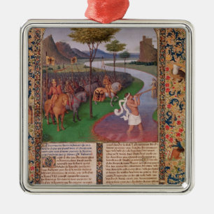 Julius Caesar som korsar Rubiconen, c.1470 Julgransprydnad Metall