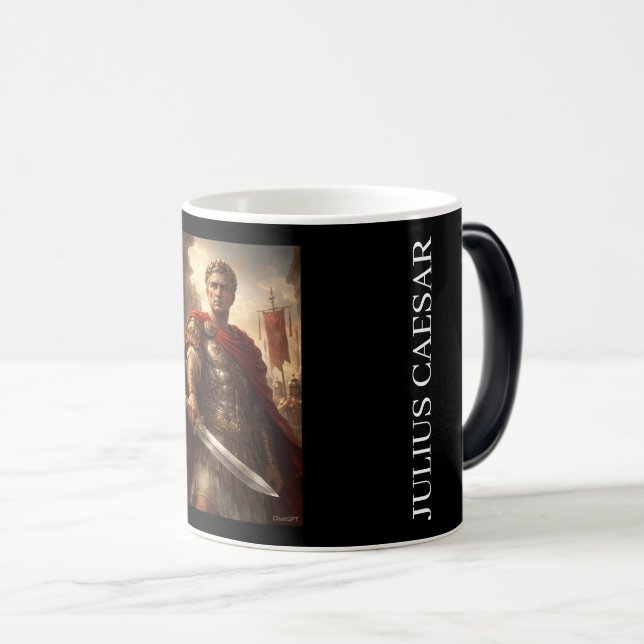 Julius Caesar svart & vit Magisk Mugg (Framsida höger)