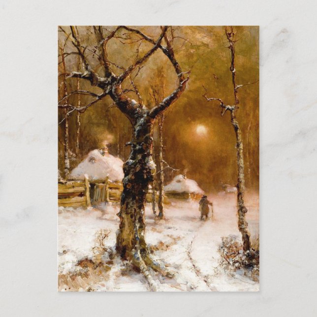Julius Klever: Winter Night Walk Vykort (Framsida)