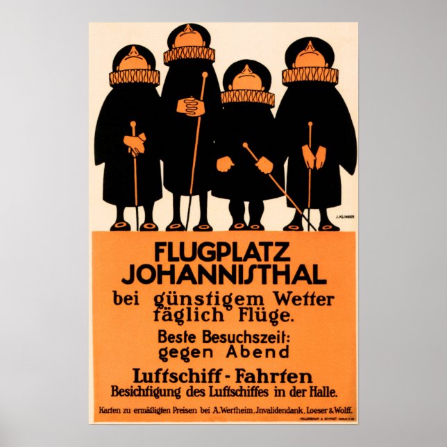 Julius Klinger FLYGPLATZ JOHANNISTHAL Poster (Framsidan)