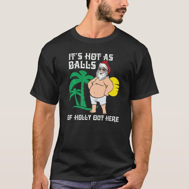 Julixmas Het Santa Sommar Jul Kul  Grap T Shirt (Framsida)