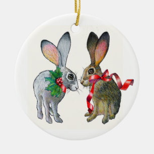 JulJackrabbitsprydnad Julgransprydnad Keramik