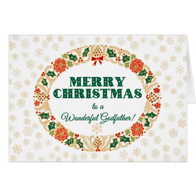 Juljärnekkran, för gudfadersnöflingor hälsningskort (Framsidan Horizontal)