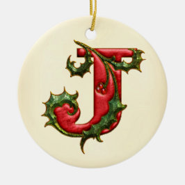 JuljärnekMonogram J Julgransprydnad Keramik