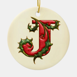 JuljärnekMonogram J Julgransprydnad Keramik
