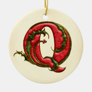 JuljärnekMonogram Q Julgransprydnad Keramik