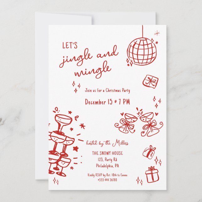 Juljasjingle och marmelad party meddelande (Framsida)