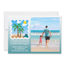 Juljokort i Handflatan Träd Ljus Beach