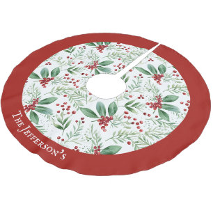 Juljolsekris Röd och Vit Familjenamn Julgransmatta Borstad Polyester