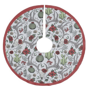 Juljul, Blommigt Hjort Skull Antlers Julgransmatta Borstad Polyester