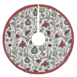 Juljul, Blommigt Hjort Skull Antlers Julgransmatta Borstad Polyester