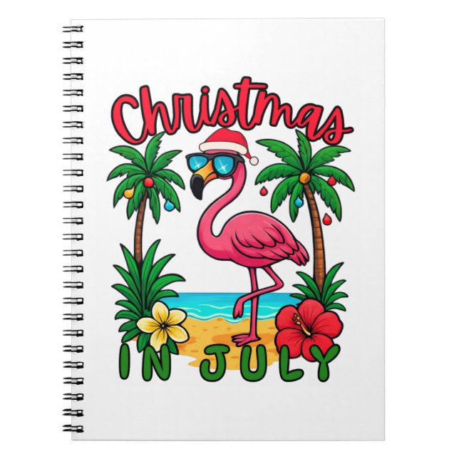 Juljul firande flamingo anteckningsbok (Framsidan)